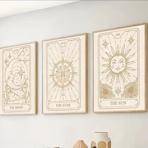 Symbolic Tarot Canvas Art Prints - Set of 3 Wall Art